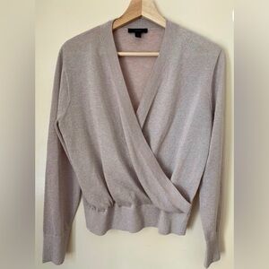 J. Crew • S • Metallic Long Sleeve Wrap Sweater